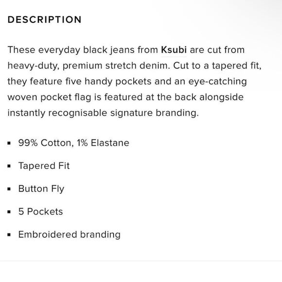 Ksubi NWT Hazlow Ace Black Mid Rise Tapered Fit
Men's Size 29 - Picture 10 of 11